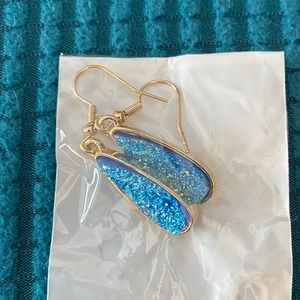 Druzy Quartz Teardrop Earrings